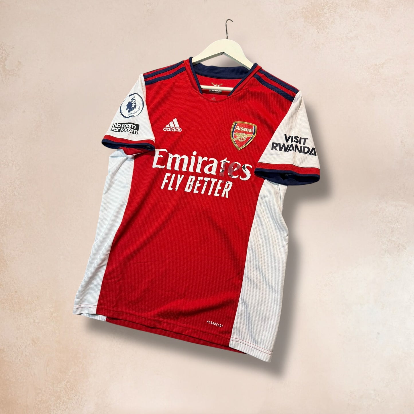 Adidas Arsenal 2021/2022 Red ‘Tierney 3’ Home Football Shirt Jersey Top Size Large