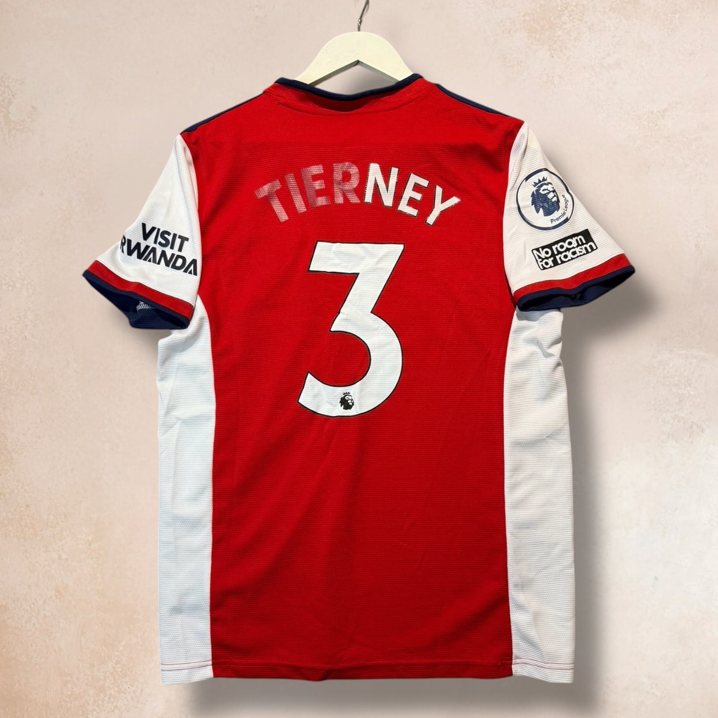 Adidas Arsenal 2021/2022 Red ‘Tierney 3’ Home Football Shirt Jersey Top Size Large