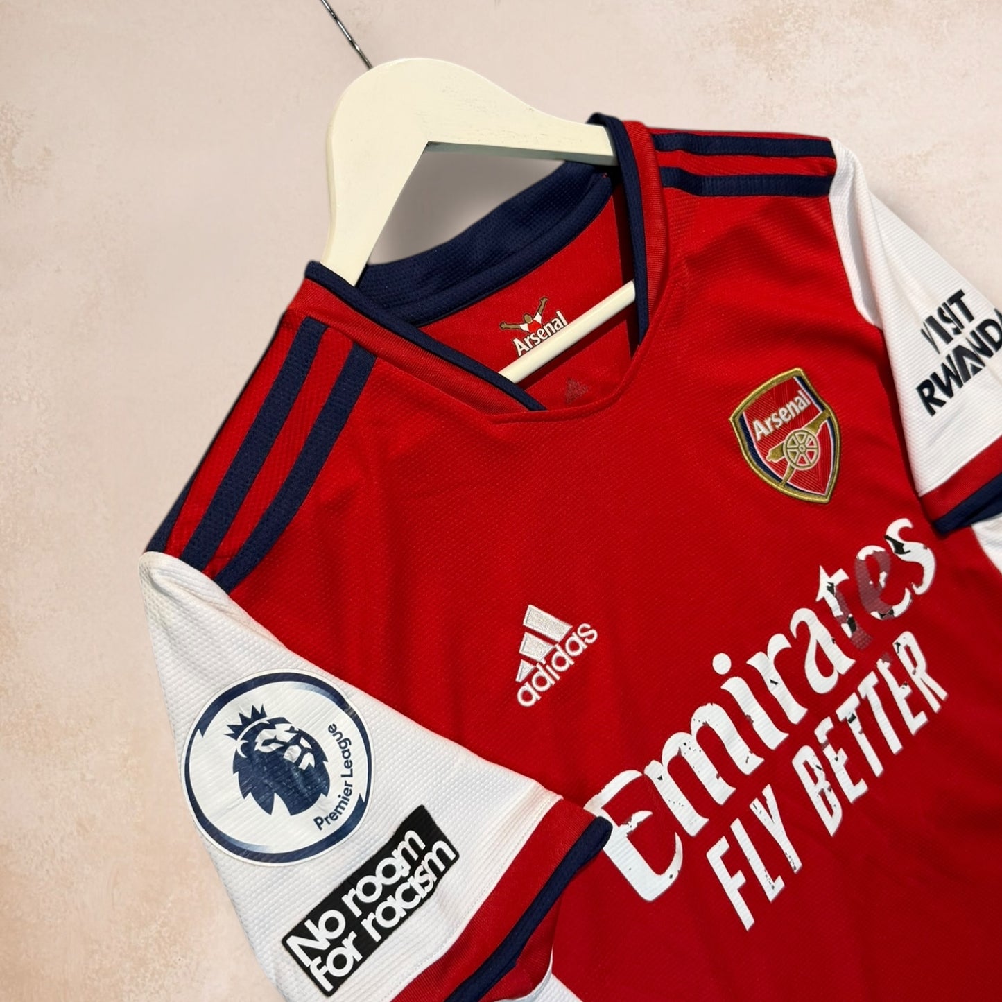 Adidas Arsenal 2021/2022 Red ‘Tierney 3’ Home Football Shirt Jersey Top Size Large