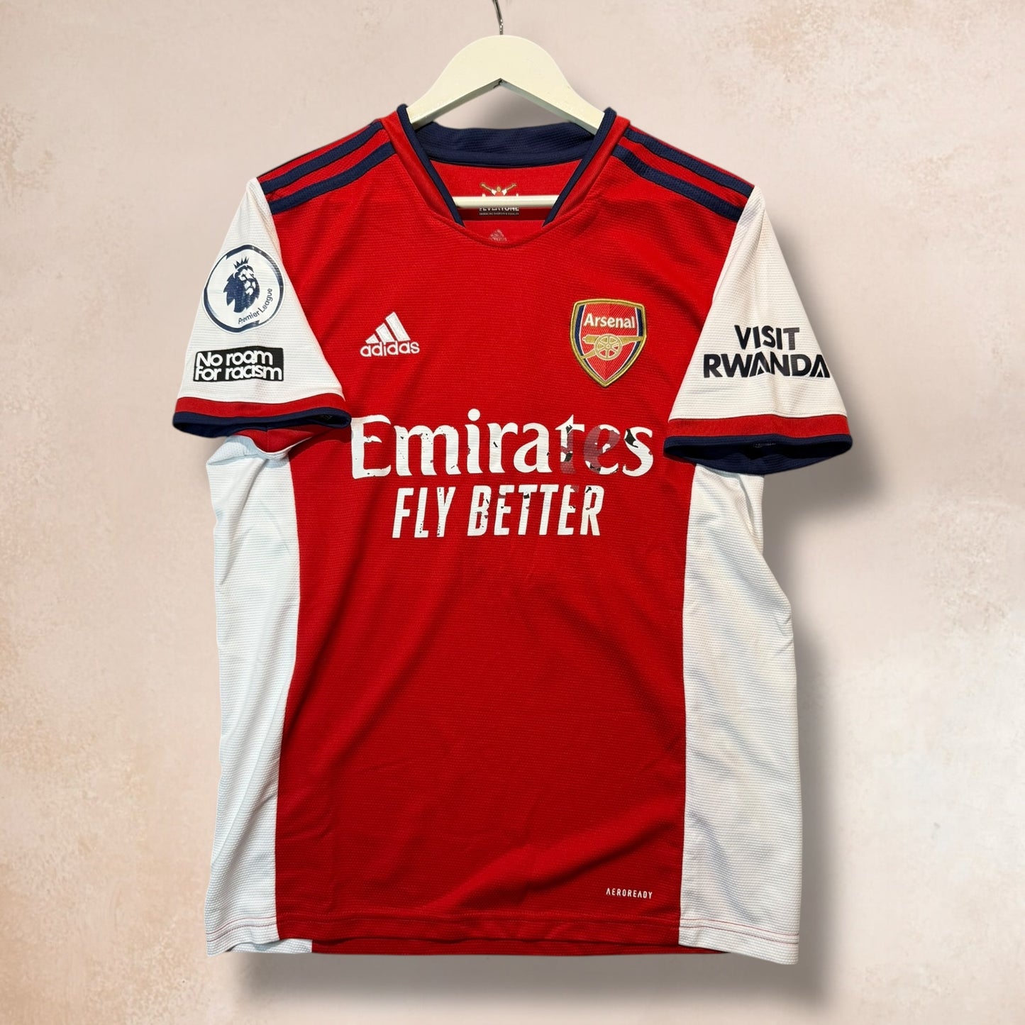 Adidas Arsenal 2021/2022 Red ‘Tierney 3’ Home Football Shirt Jersey Top Size Large