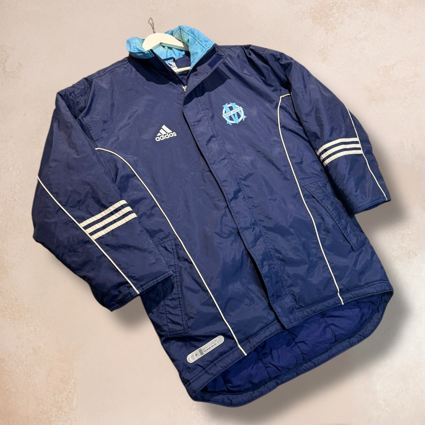 Vintage Adidas Marseille Football Club Padded Bench Coat 1999/00 Ligue 1 French Size Medium