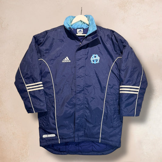 Vintage Adidas Marseille Football Club Padded Bench Coat 1999/00 Ligue 1 French Size Medium
